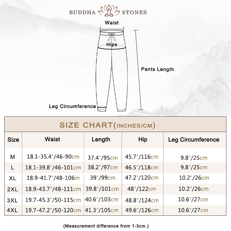 Buddha Stones無地 伝統的 コットン リネン 半袖 Tシャツ パンツ 衣類 メンズ セット - image 5