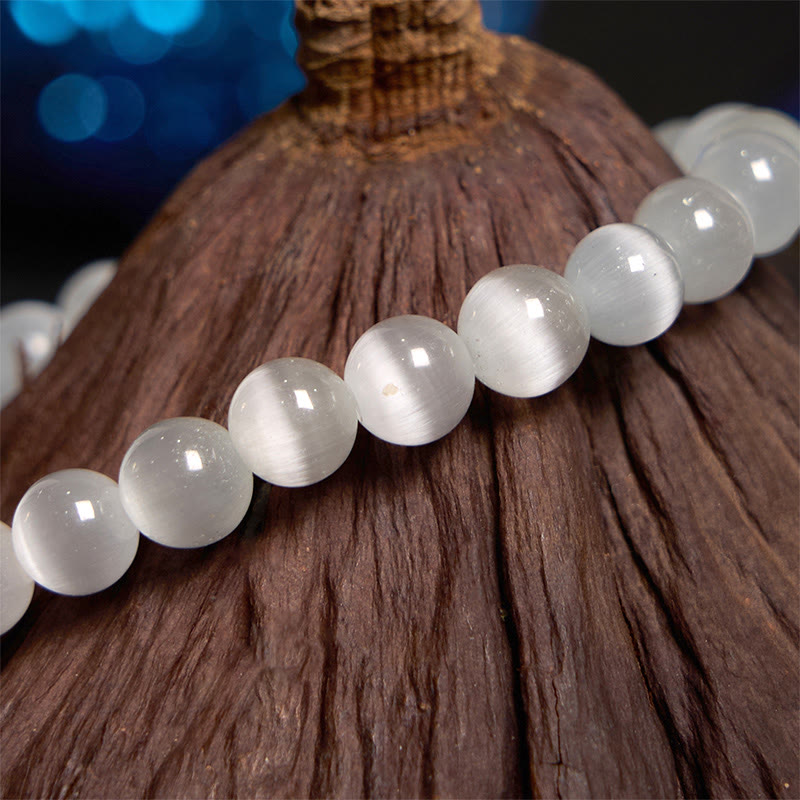 Buddha Stonesクリソベリルキャッツアイ ピンクフラワーサポートブレスレット