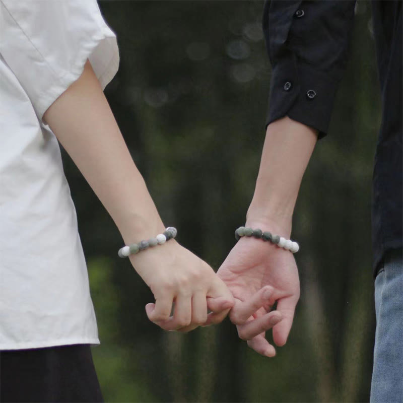 Buddha Stonesホワイトターコイズ ピカソジャスパー グリーンカルサイトの祝福ブレスレット