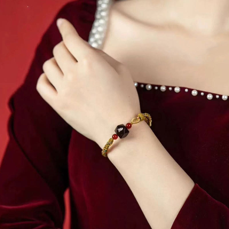 Buddha Stones十二支誕生仏小葉紫檀赤紐守護ブレスレット