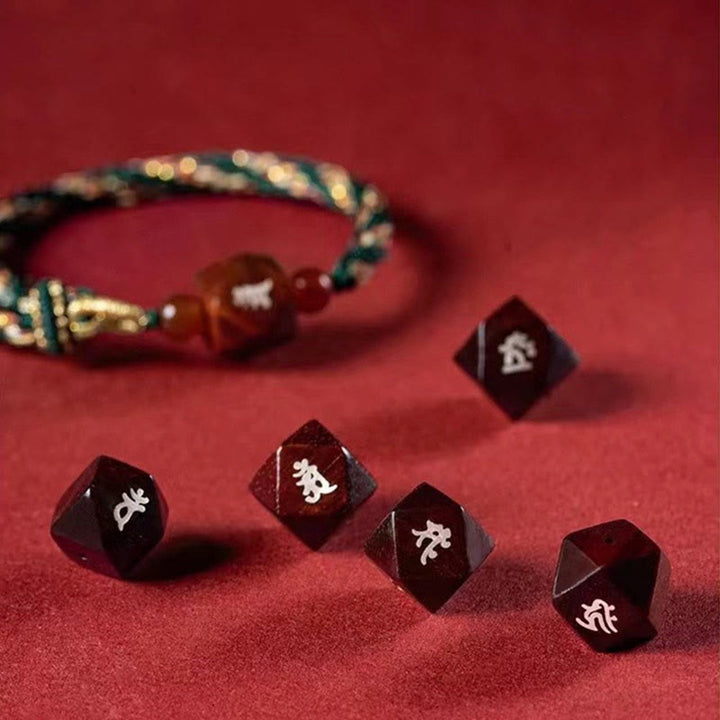 Buddha Stones十二支誕生仏小葉紫檀赤紐守護ブレスレット