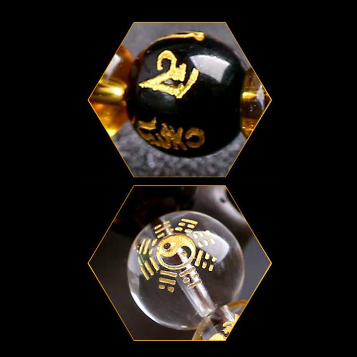 Buddha Stones十二支 タイガーアイ ホワイトクリスタル 勇気ブレスレット