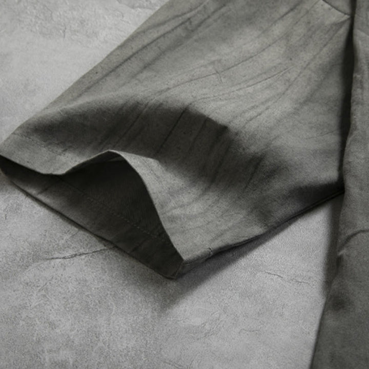 Buddha Stonesカジュアルグレー メンズ フロッグボタンシャツ 禅服 - image 8