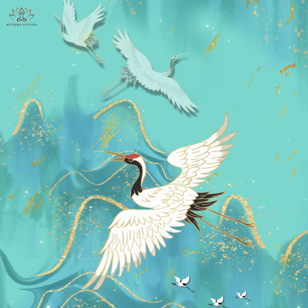 Buddha Stonesミントグリーン マウンテンクレーンプリント フィットネスレギンス レディース ヨガパンツ - image 2