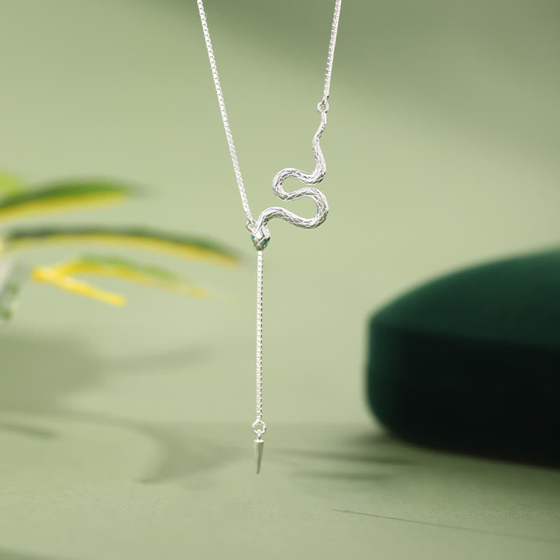Buddha Stones925スターリングシルバー 蛇年 バランスネックレス ペンダント イヤリングセット - 925スターリングシルバーネックレス - image 2