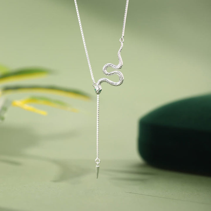 Buddha Stones925スターリングシルバー 蛇年 バランスネックレス ペンダント イヤリングセット - 925スターリングシルバーネックレス - image 2