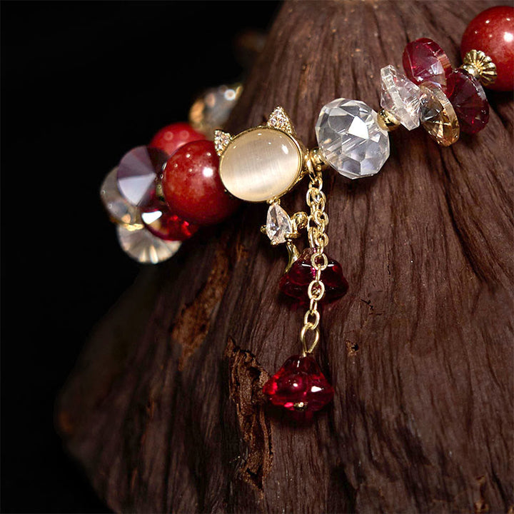 Buddha Stonesアメジストグリーンクリスタルレッドクリスタルキャットバランスブレスレット - image 21