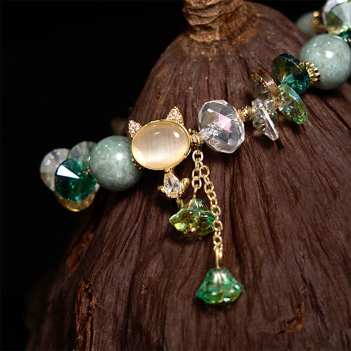 Buddha Stonesアメジストグリーンクリスタルレッドクリスタルキャットバランスブレスレット - image 14