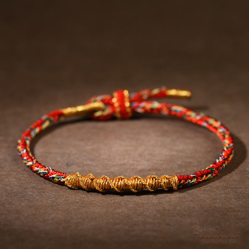 Buddha Stones手作り十二支誕生仏幸運 強さ 編み込み ロープ ブレスレット