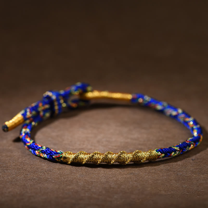 Buddha Stones手作り十二支誕生仏幸運 強さ 編み込み ロープ ブレスレット