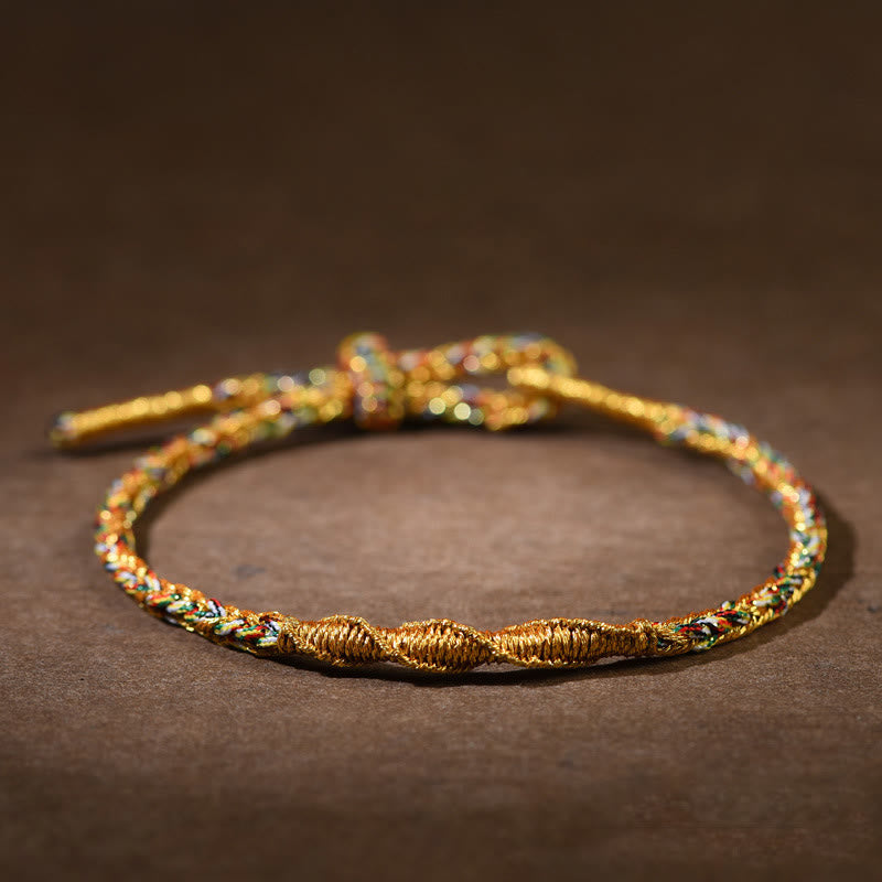 Buddha Stones手作り十二支誕生仏幸運 強さ 編み込み ロープ ブレスレット