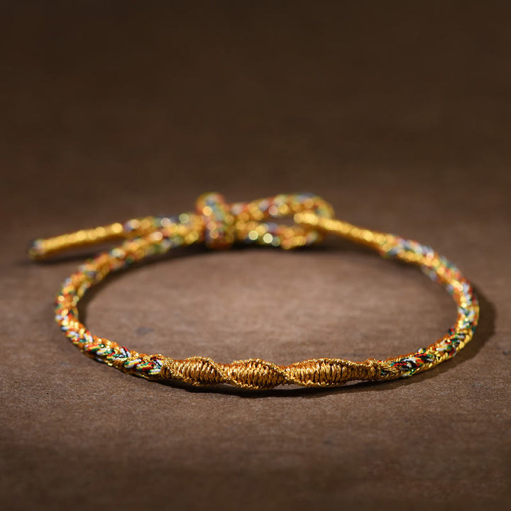 Buddha Stones手作り十二支誕生仏幸運 強さ 編み込み ロープ ブレスレット