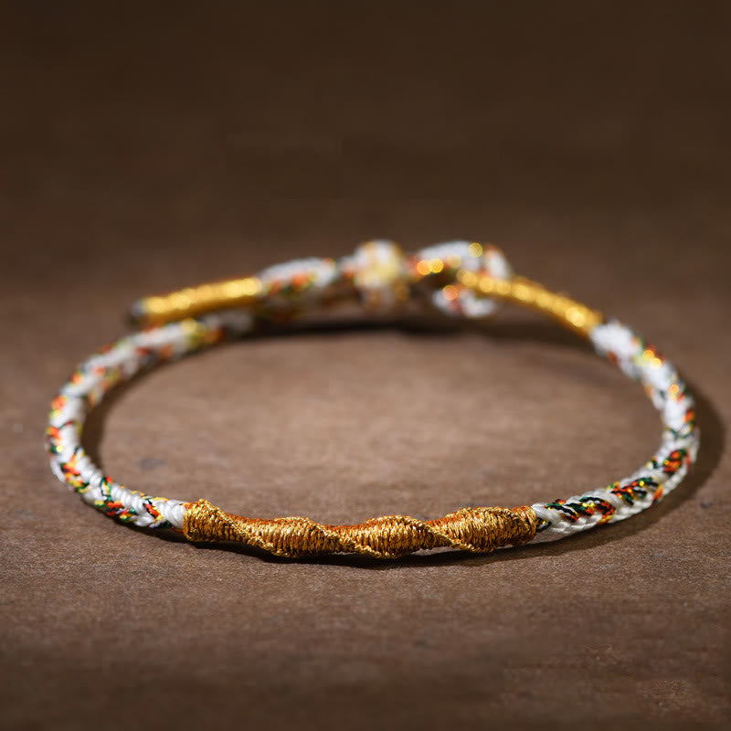 Buddha Stones手作り十二支誕生仏幸運 強さ 編み込み ロープ ブレスレット