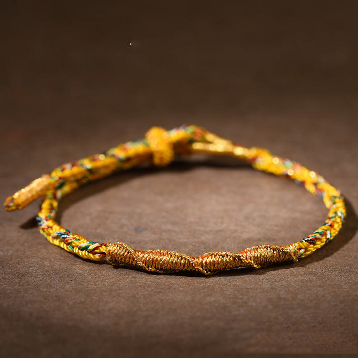 Buddha Stones手作り十二支誕生仏幸運 強さ 編み込み ロープ ブレスレット