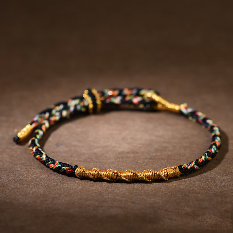 Buddha Stones手作り十二支誕生仏幸運 強さ 編み込み ロープ ブレスレット