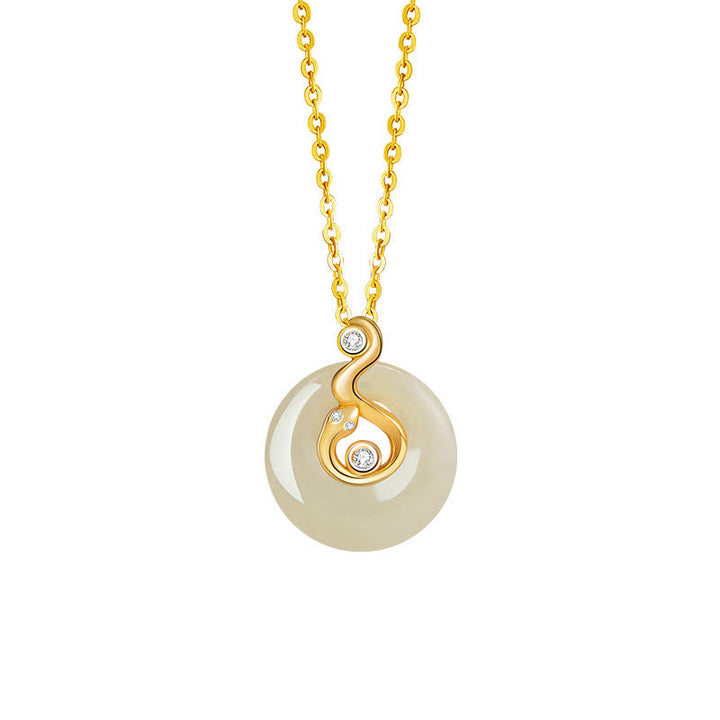 Buddha Stones中国十二支 和田翡翠 925 スターリングシルバー 豊穣のネックレスペンダント - 和田翡翠925スターリングシルバー-蛇 - image 18