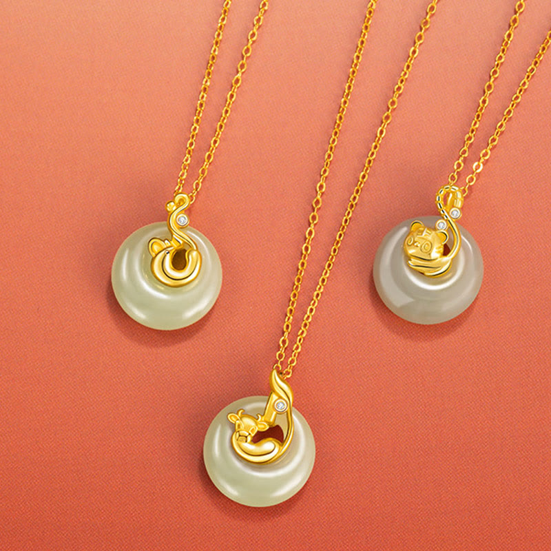 Buddha Stones中国十二支 和田翡翠 925 スターリングシルバー 豊穣のネックレスペンダント - image 32