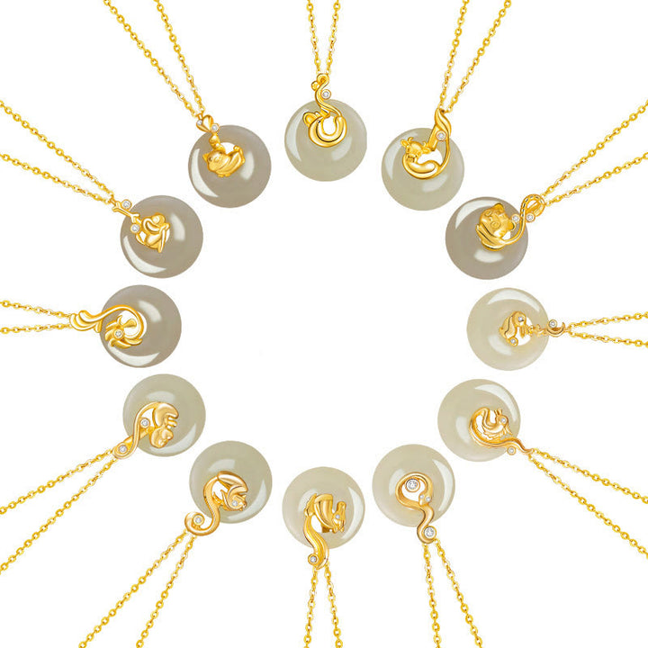 Buddha Stones中国十二支 和田翡翠 925 スターリングシルバー 豊穣のネックレスペンダント - image 30