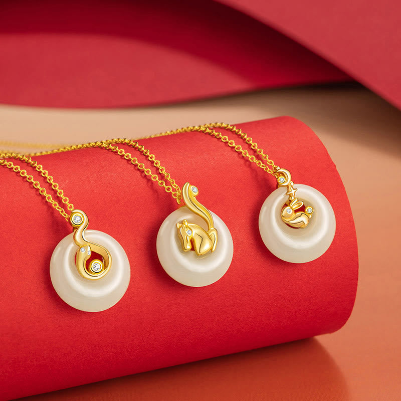 Buddha Stones中国十二支 和田翡翠 925 スターリングシルバー 豊穣のネックレスペンダント - image 3