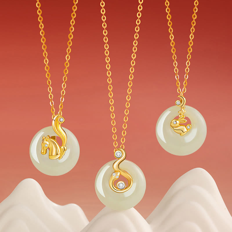 Buddha Stones中国十二支 和田翡翠 925 スターリングシルバー 豊穣のネックレスペンダント - image 31