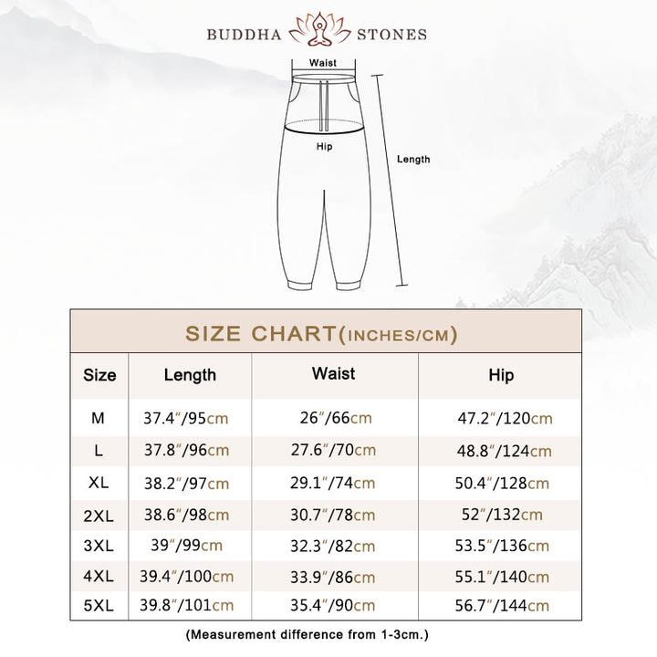 Buddha Stones ゆったりシルエット メンズ ハーレムパンツ ポケット付き