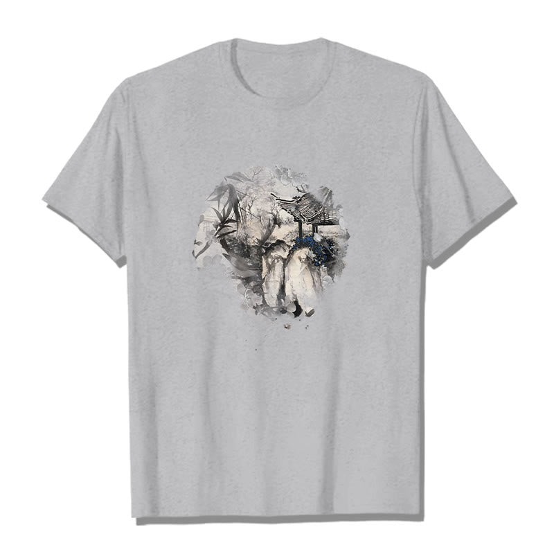 Buddha Stones中国竹山亭 デザイン柄 Tシャツ - ライトグレー - 2XL - image 20