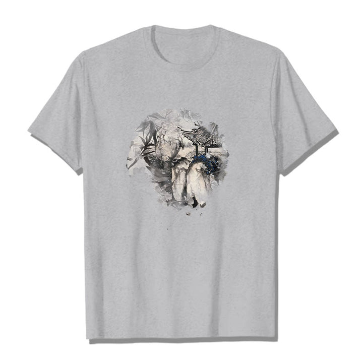 Buddha Stones中国竹山亭 デザイン柄 Tシャツ - ライトグレー - 2XL - image 20