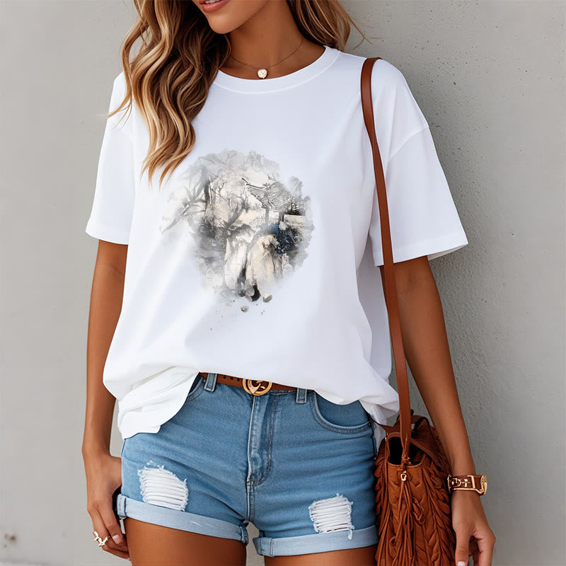 Buddha Stones中国竹山亭 デザイン柄 Tシャツ - image 10