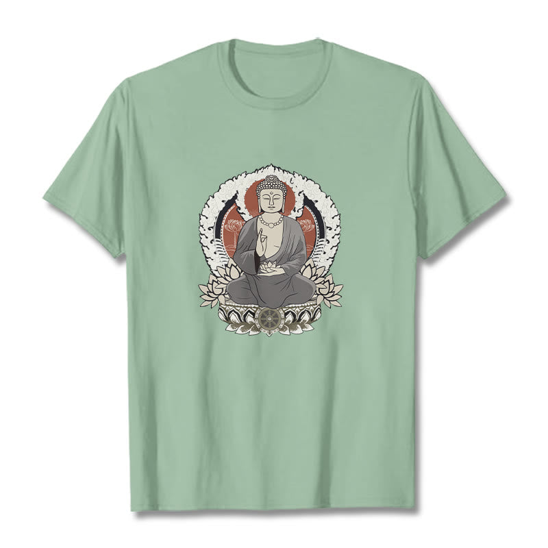 蓮華座に座る仏陀の瞑想Buddha StonesTシャツ - ペールグリーン - 2XL - image 15