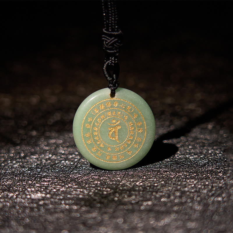 Buddha Stones毘盧遮那如来 サンスクリットマントラ 各種 クリスタル ブラックオブシディアン グリーンアベンチュリン 強さのネックレスペンダント