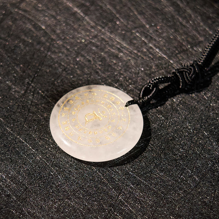 Buddha Stones毘盧遮那如来 サンスクリットマントラ 各種 クリスタル ブラックオブシディアン グリーンアベンチュリン 強さのネックレスペンダント