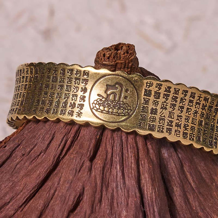 Buddha Stones大悲心マントラ 銅 真鍮 幸運 セルフケア ブレスレット バングル