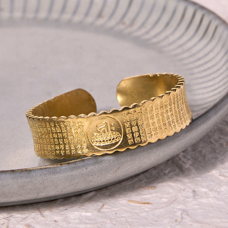 Buddha Stones大悲心マントラ 銅 真鍮 幸運 セルフケア ブレスレット バングル