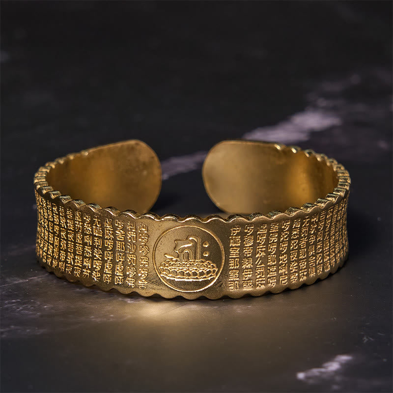 Buddha Stones大悲心マントラ 銅 真鍮 幸運 セルフケア ブレスレット バングル