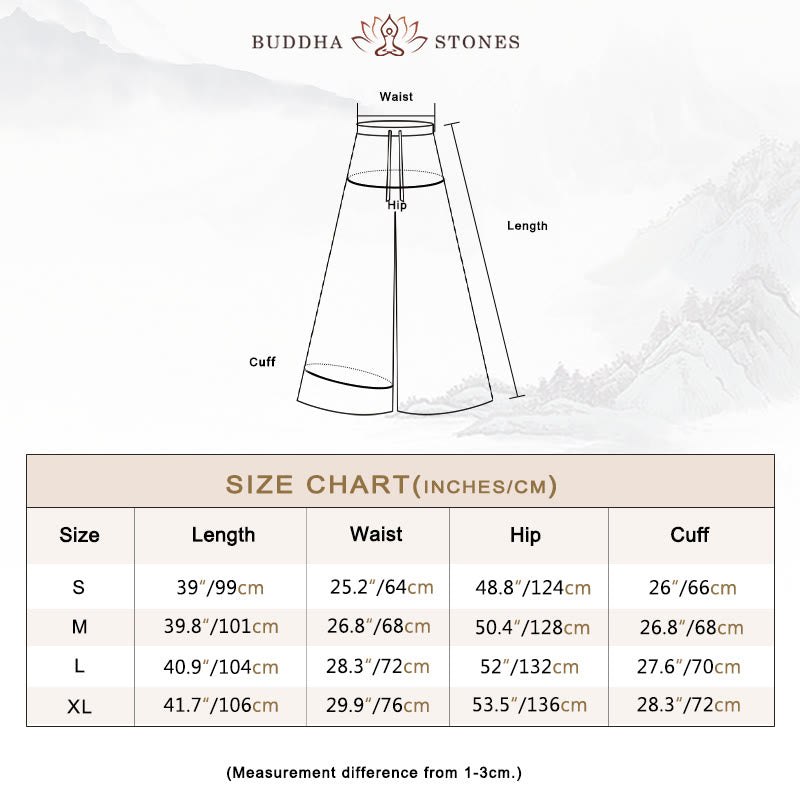 ヨガダンス用ポケット付きBuddha Stonesゆったりコットンドローストリングワイドレッグパンツ