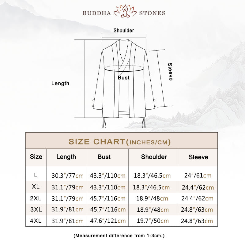 Buddha Stonesの秋の中国漢服コットンリネンメンズジャケット - image 4