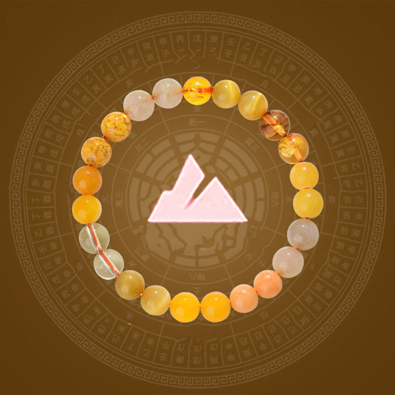 Buddha Stones ルチルクォーツ タイガーアイ 黄瑪瑙 シトリン 金運 開運 幸運 ブレスレット