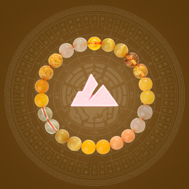 Buddha Stones ルチルクォーツ タイガーアイ 黄瑪瑙 シトリン 金運 開運 幸運 ブレスレット