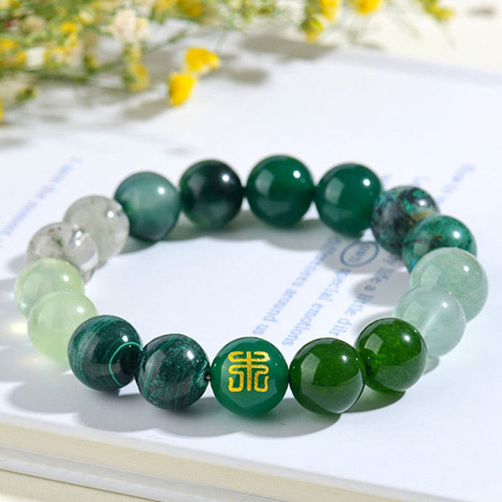 Buddha Stones ルチルクォーツ タイガーアイ 黄瑪瑙 シトリン 金運 開運 幸運 ブレスレット