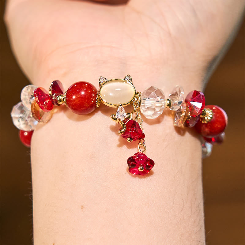 Buddha Stonesアメジストグリーンクリスタルレッドクリスタルキャットバランスブレスレット - image 19