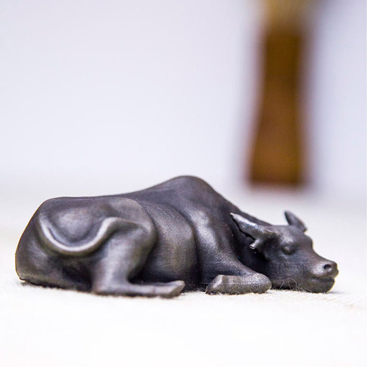 Buddha Stones手作り 小型 水牛 雄牛 鉄粉 錆 鋳造 樹脂 像 家の装飾