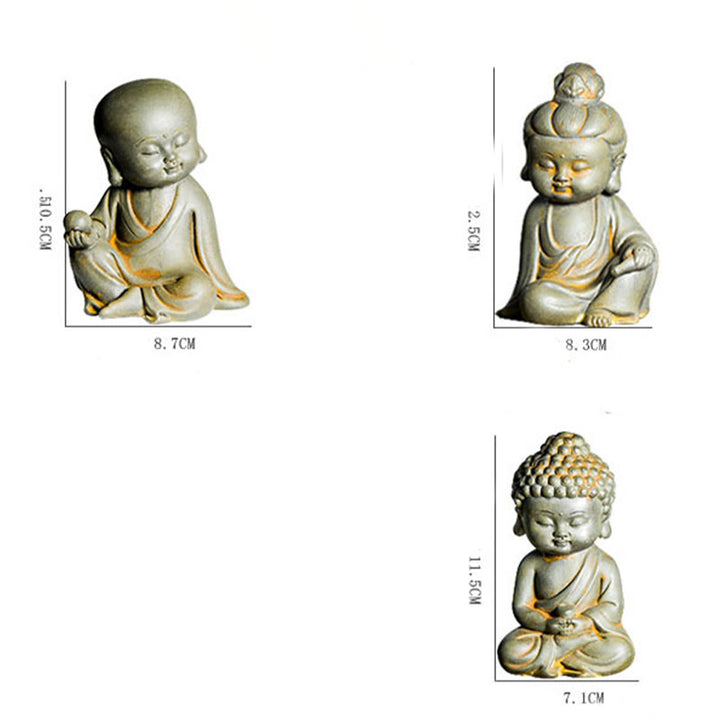 Buddha Stones手作り地蔵観音観音観音菩薩如来鉄粉錆キャスト樹脂像家の装飾