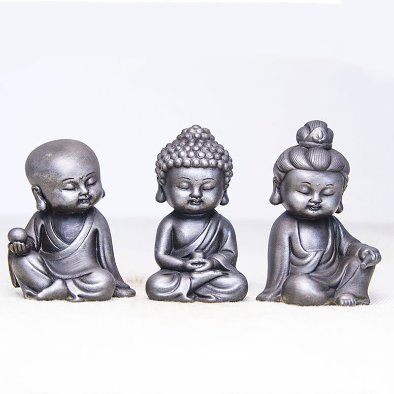 Buddha Stones手作り地蔵観音観音観音菩薩如来鉄粉錆キャスト樹脂像家の装飾