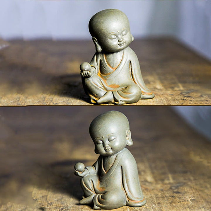 Buddha Stones手作り地蔵観音観音観音菩薩如来鉄粉錆キャスト樹脂像家の装飾