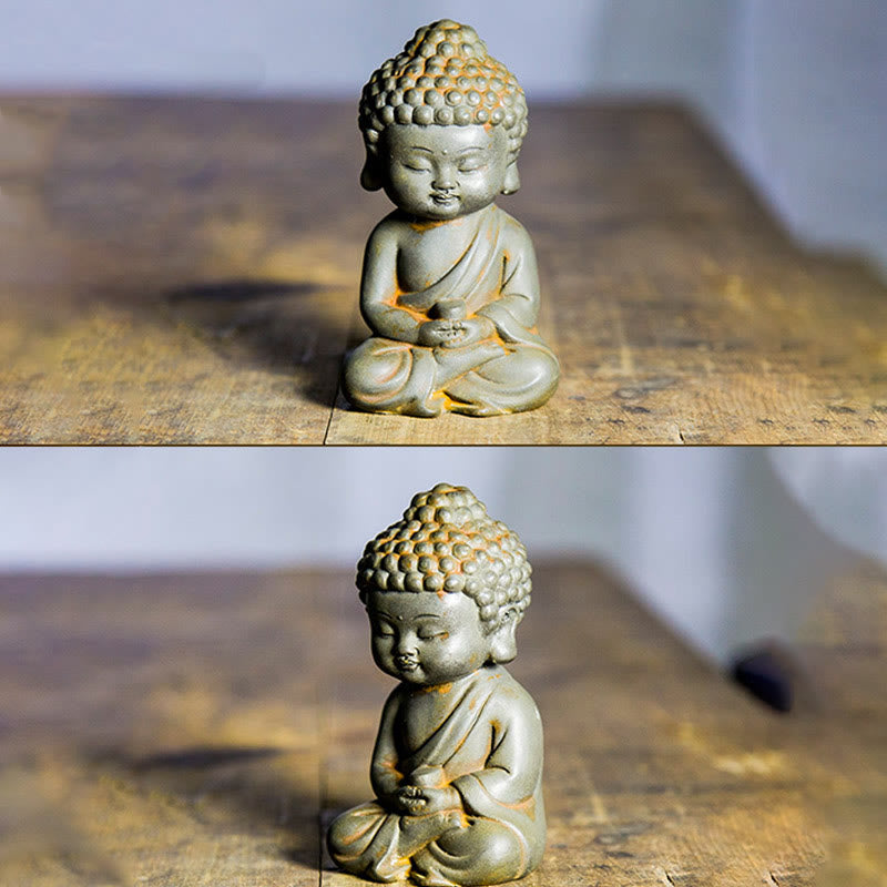 Buddha Stones手作り地蔵観音観音観音菩薩如来鉄粉錆キャスト樹脂像家の装飾
