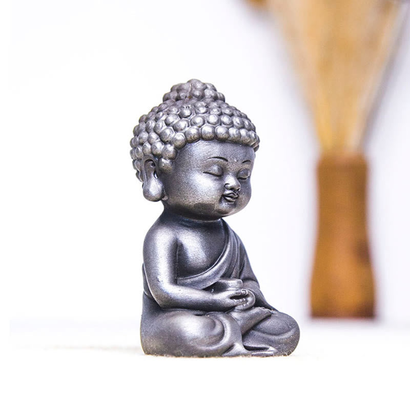 Buddha Stones手作り地蔵観音観音観音菩薩如来鉄粉錆キャスト樹脂像家の装飾