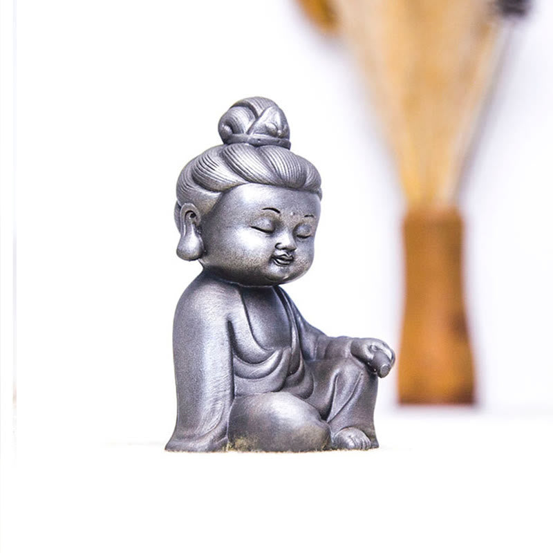 Buddha Stones手作り地蔵観音観音観音菩薩如来鉄粉錆キャスト樹脂像家の装飾