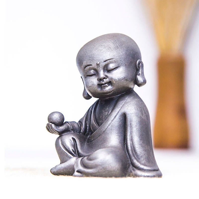 Buddha Stones手作り地蔵観音観音観音菩薩如来鉄粉錆キャスト樹脂像家の装飾