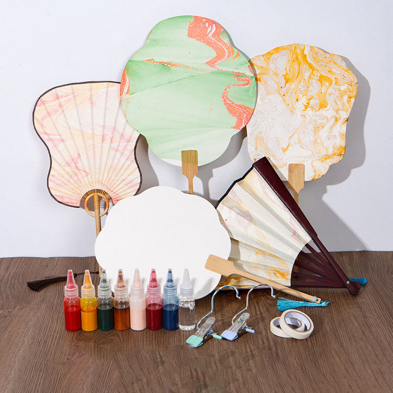 Buddha StonesDIY 中国漆器扇子 空白絵 手持ち扇子