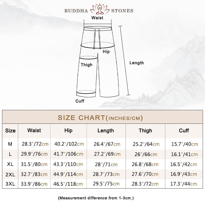 Buddha Stonesメンズ 無地 ラミー リネン ドローストリング クロップドパンツ ポケット付き - image 6